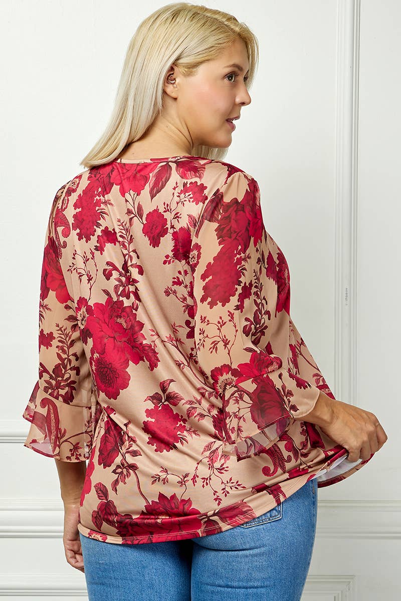Colección Winslow - Blusa plisada Bloom Grace para mujer [Talla grande] - G537701L30X