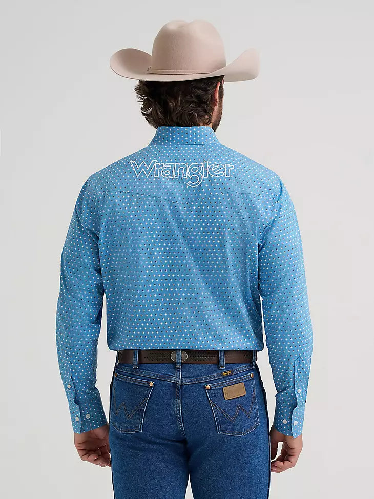 Wrangler Men's Long Sleeve Logo Shirt - Buttons - 112381985