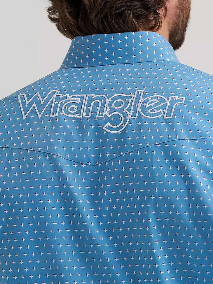 Wrangler Men's Long Sleeve Logo Shirt - Buttons - 112381985
