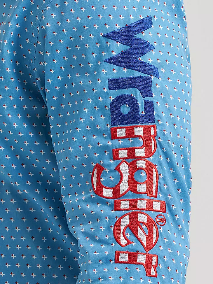 Wrangler Men's Long Sleeve Logo Shirt - Buttons - 112381985
