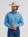 Wrangler Men's Long Sleeve Logo Shirt - Buttons - 112381985