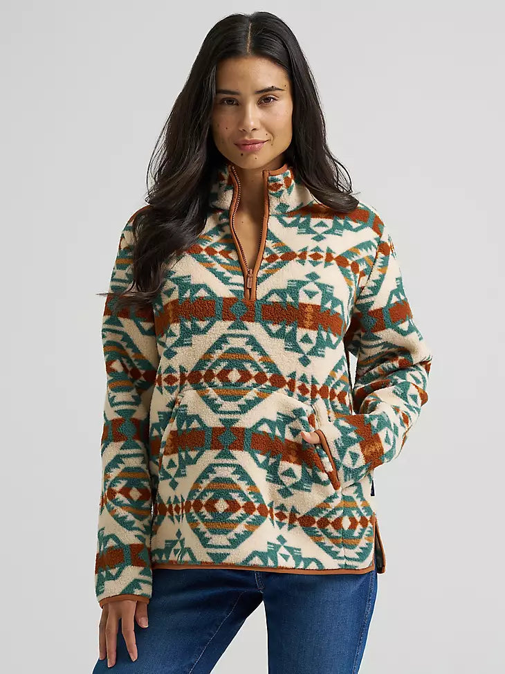 Wrangler Women's Retro Vintage Sherpa Zip Pullover - 112382729