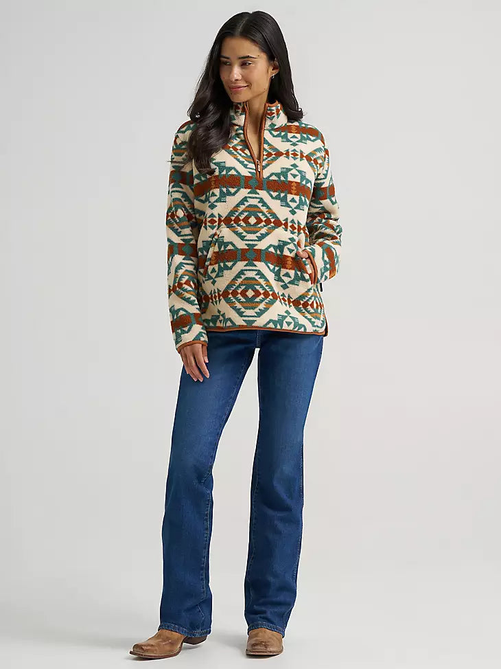 Wrangler Women's Retro Vintage Sherpa Zip Pullover - 112382729