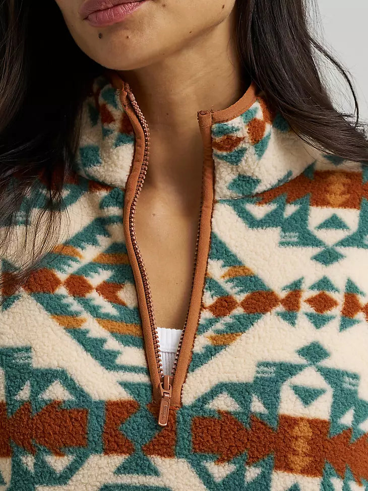 Wrangler Women's Retro Vintage Sherpa Zip Pullover - 112382729
