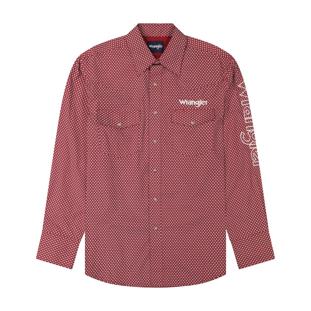 Men's Wrangler® Long Sleeve Logo Shirt - Classic Fit - Snaps - 112385927
