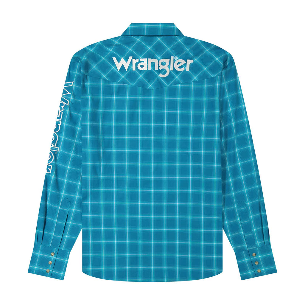 Men's Wrangler® Long Sleeve Logo Shirt - Classic Fit - Snaps - 112385930