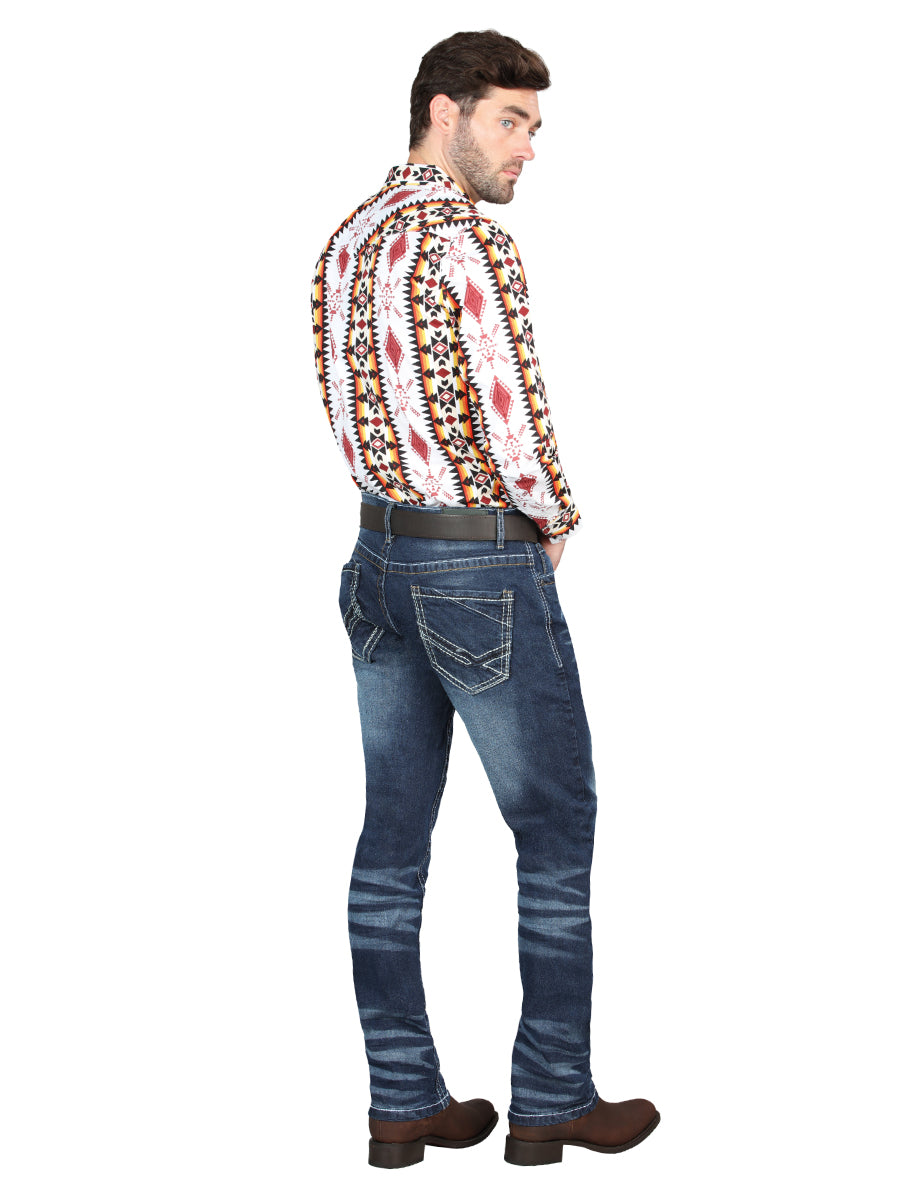 Men's El Norteño Medium Blue Skinny Stretch Pants 126628