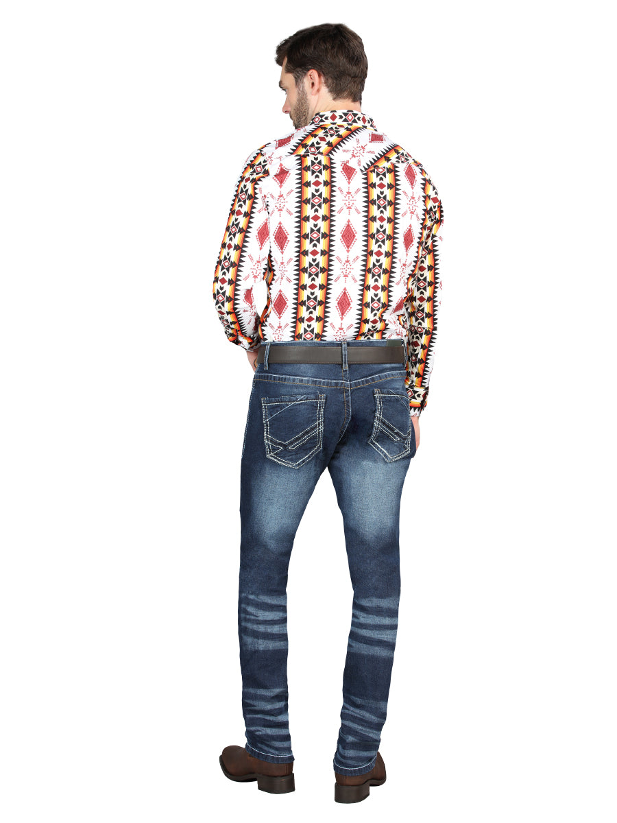 Men's El Norteño Medium Blue Skinny Stretch Pants 126628