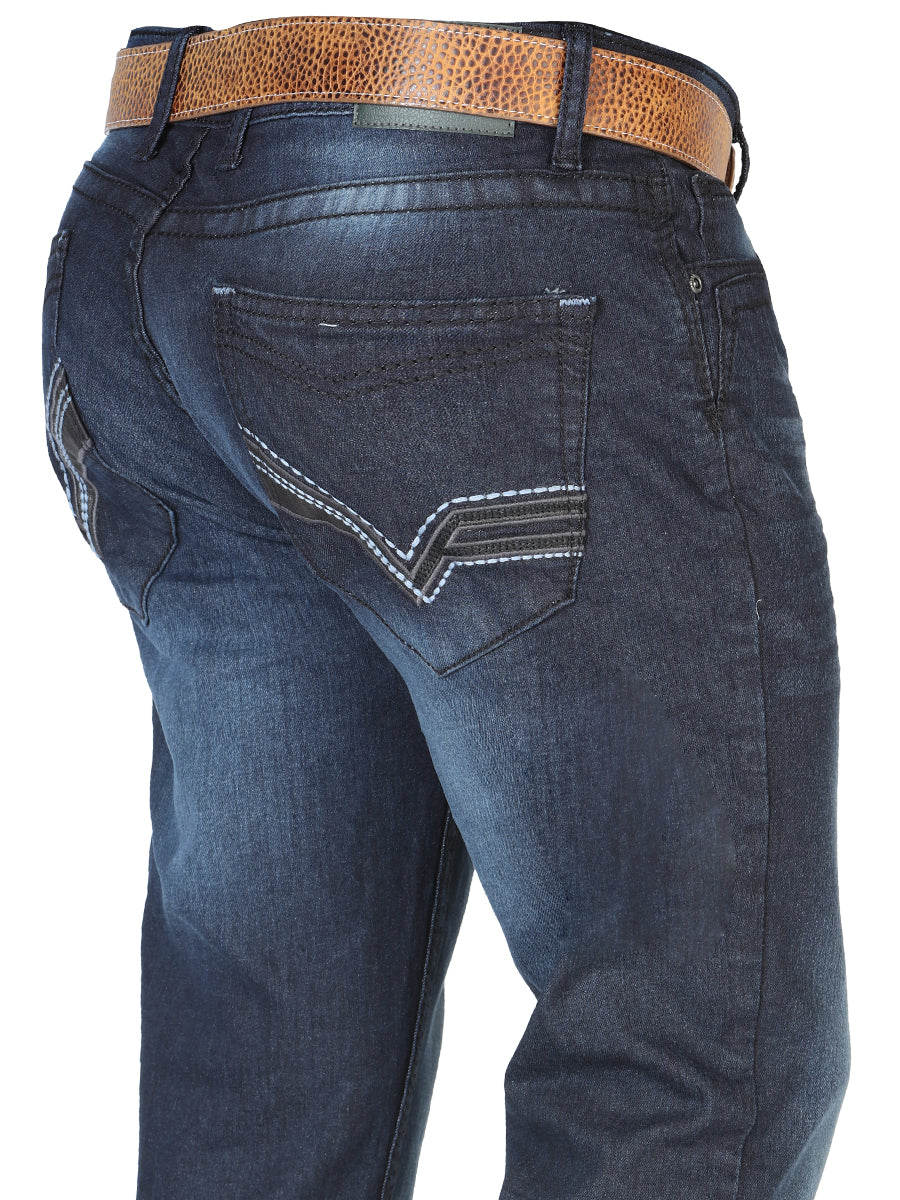 Men's El Norteño Skinny Stretch Denim Pants In Dark Blue 126634