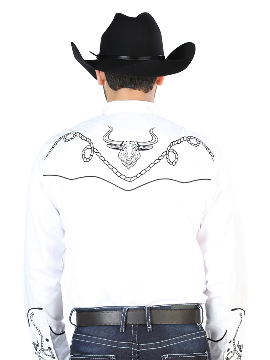 Men's El Señor de los Cielos Embroidery Shirt White/Black 126712