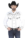 Men's El Señor de los Cielos Embroidery Shirt White/Black 126712