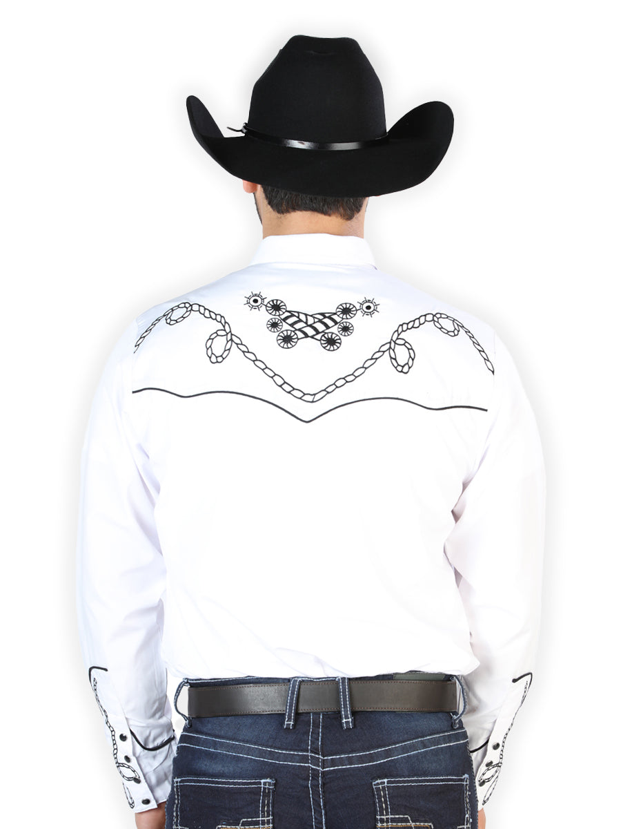 Camisa bordada El Señor de los Cielos blanca/negra 126718