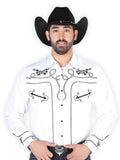 Camisa bordada El Señor de los Cielos blanca/negra 126718