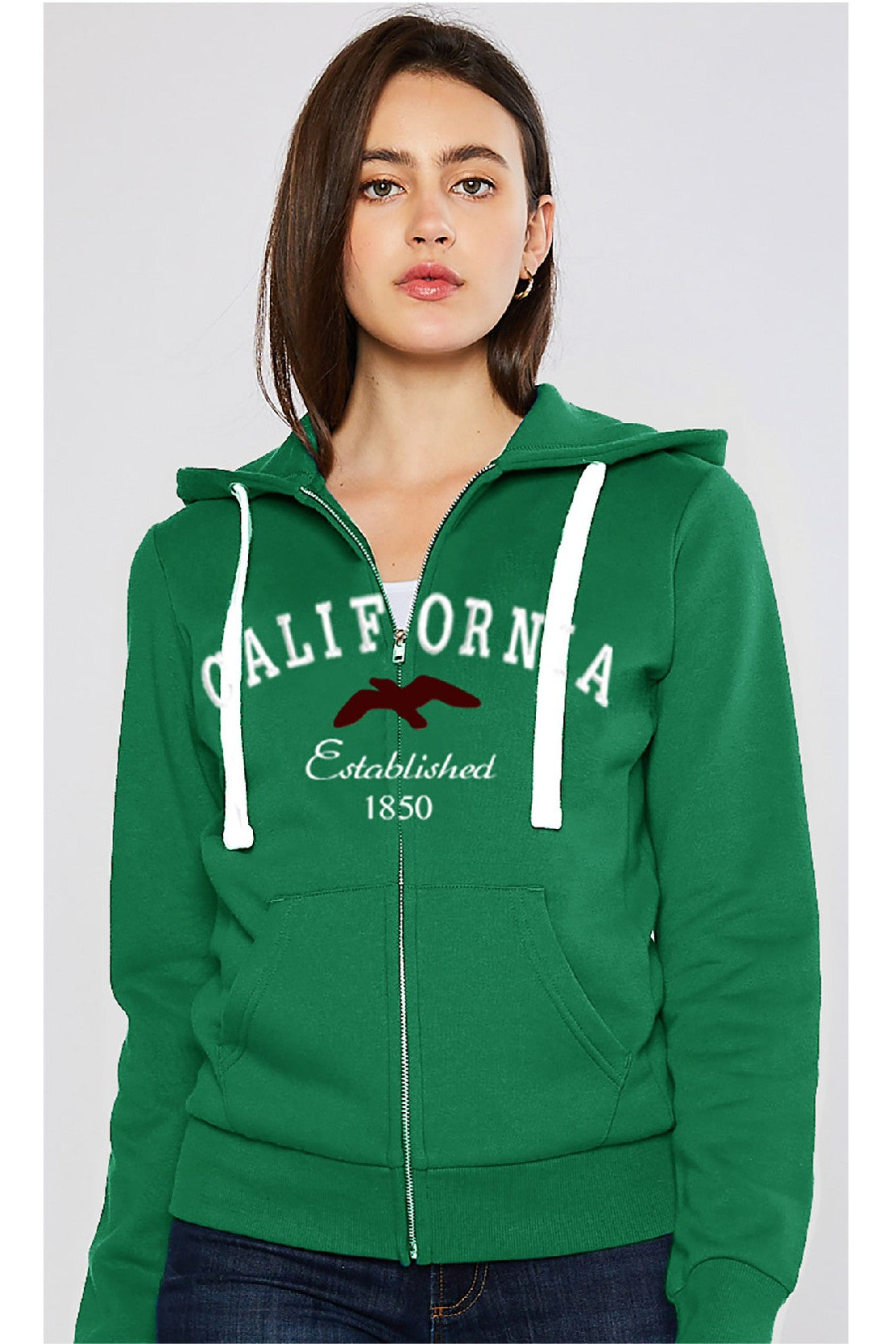 Reflex - Suéter con cremallera y diseño de pájaro de California para mujer - JK330