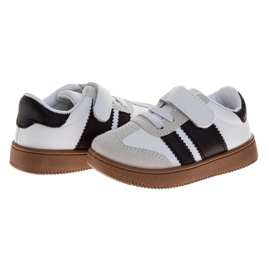 Josmo Retro Varsity White Black Sporty Sneakers - 96992H