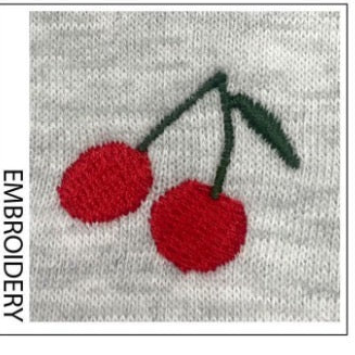 Reflex - Women's Cotton Rib T-shirt with Cherry All Over Embroidery - S535