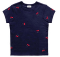 Reflex - Women's Cotton Rib T-shirt with Cherry All Over Embroidery - S535