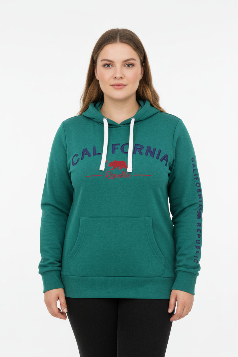 Reflex - Sudadera con capucha bordada de California para mujer [Tallas grandes] - JU523B