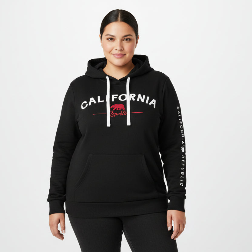 Reflex - Sudadera con capucha bordada de California para mujer [Tallas grandes] - JU523B