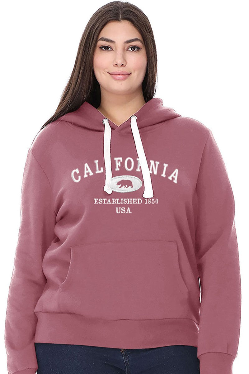Reflex - Sudadera con capucha y bordado California para mujer Reflex [Tallas grandes] - JU526B