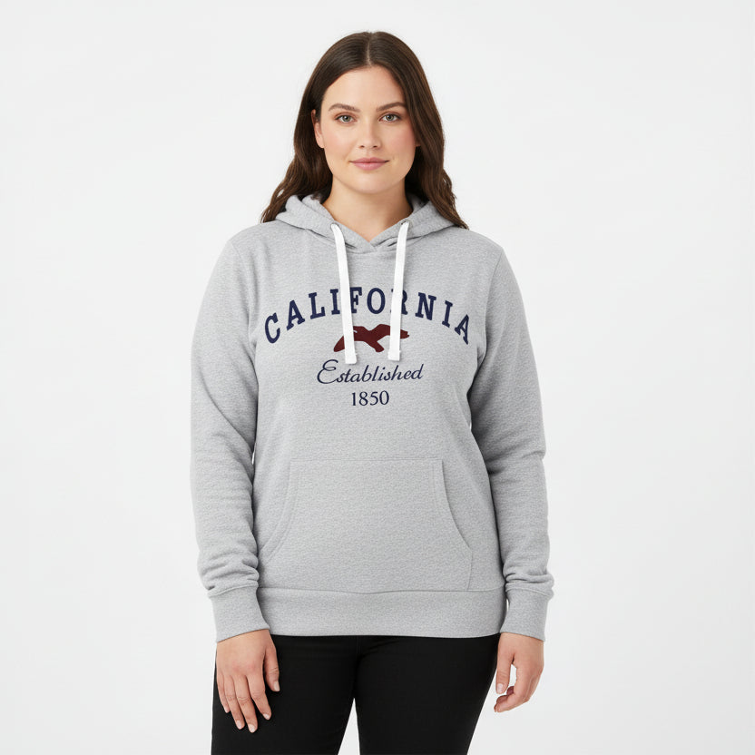 Reflex - Sudadera con capucha bordada California para mujer [Talla grande] - JU330B