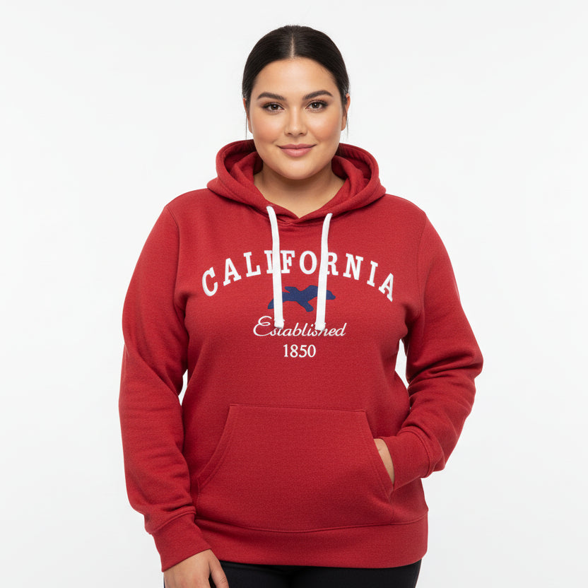 Reflex - Sudadera con capucha bordada California para mujer [Talla grande] - JU330B