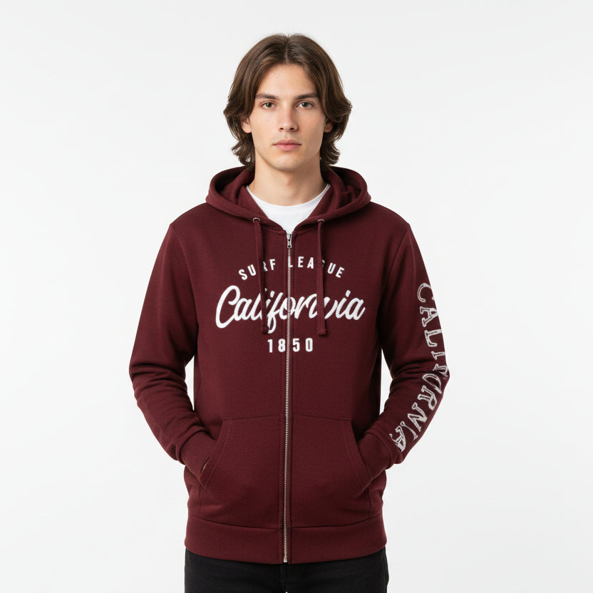 Reflex - Chaqueta con cremallera y bordado California para hombre - MJ561