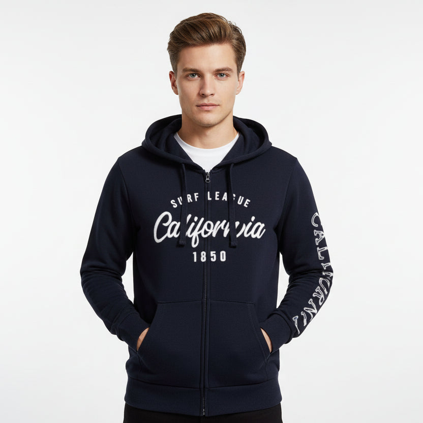 Reflex - Chaqueta con cremallera y bordado California para hombre - MJ561