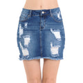 Wax Jeans - Falda Vaquera Destruida para Mujer [Tallas Grandes] - 90114XL