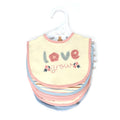 5 Pack Soft Cotton Poly Embroidered Baby Bibs