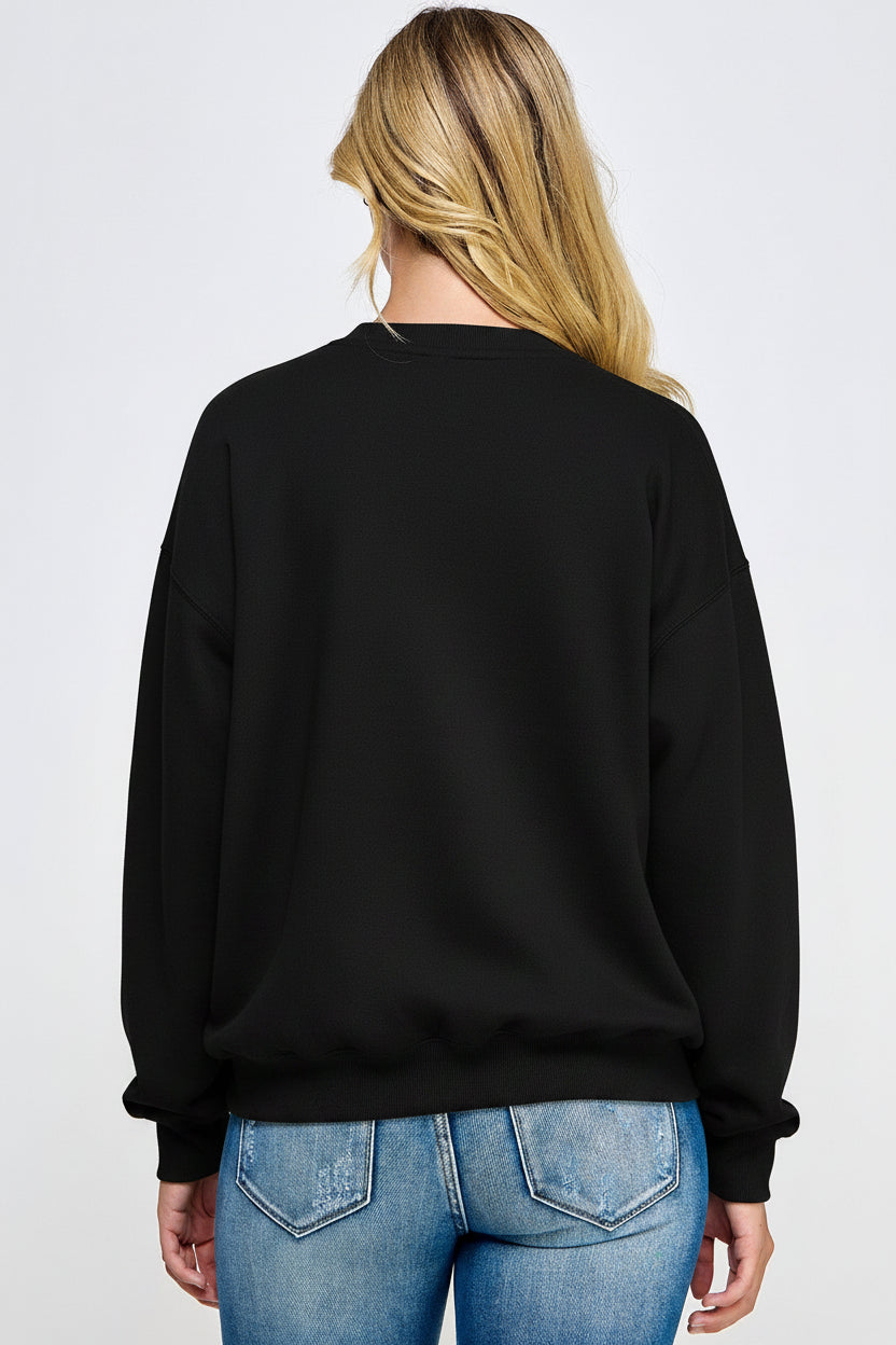 Reflex- Women Crewneck California Bear Patch & Emb- T058