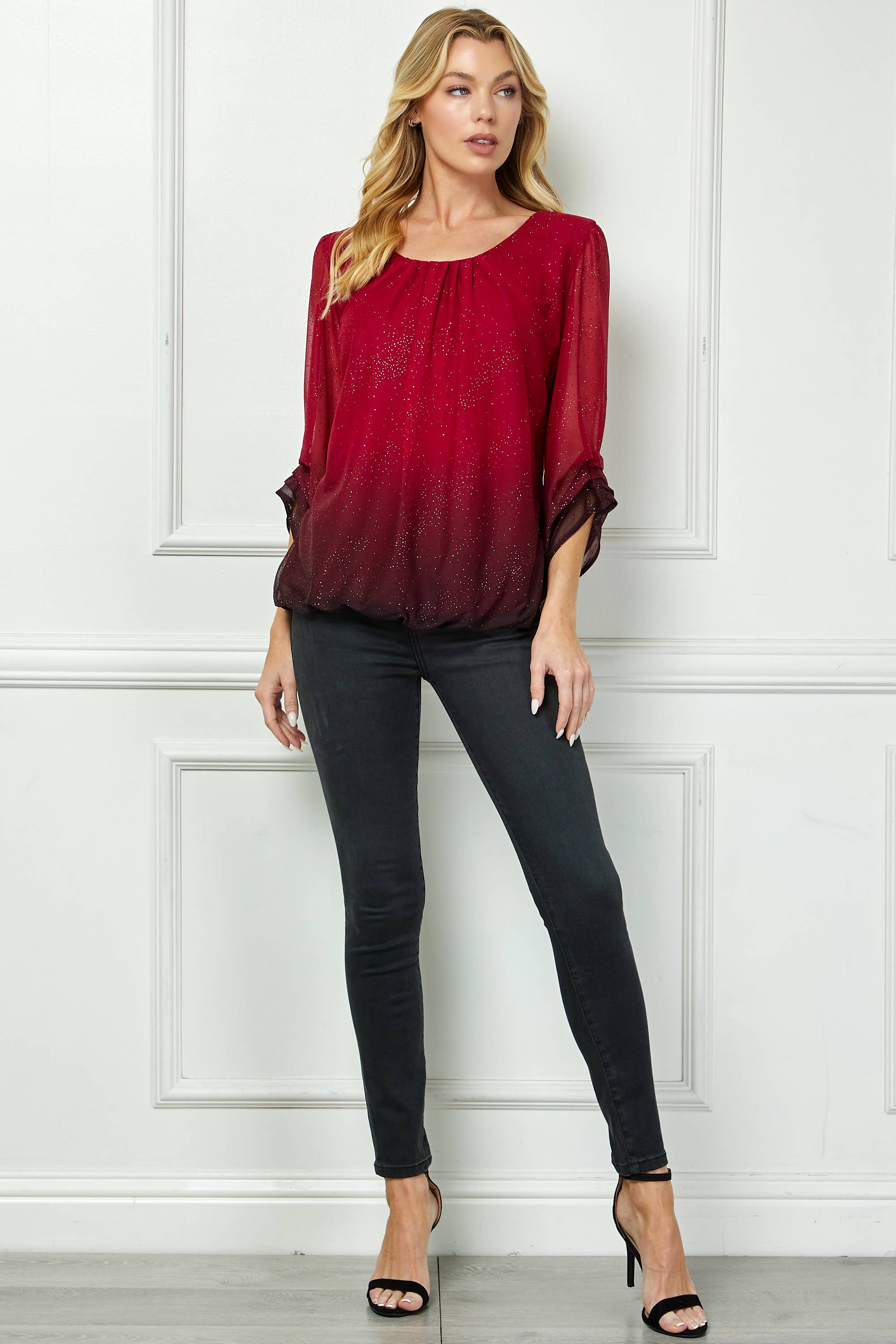 Winslow Collection - Women’s Radiance Ombre Sparkle Blouse - G51014S977