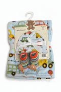 Baby Elements - Boy's Trucks Blanket, Hat and Bootie Set - BHBB114