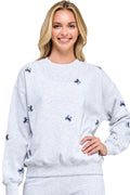 Reflex- Women Crewneck 'Bows" All over Emb- T039
