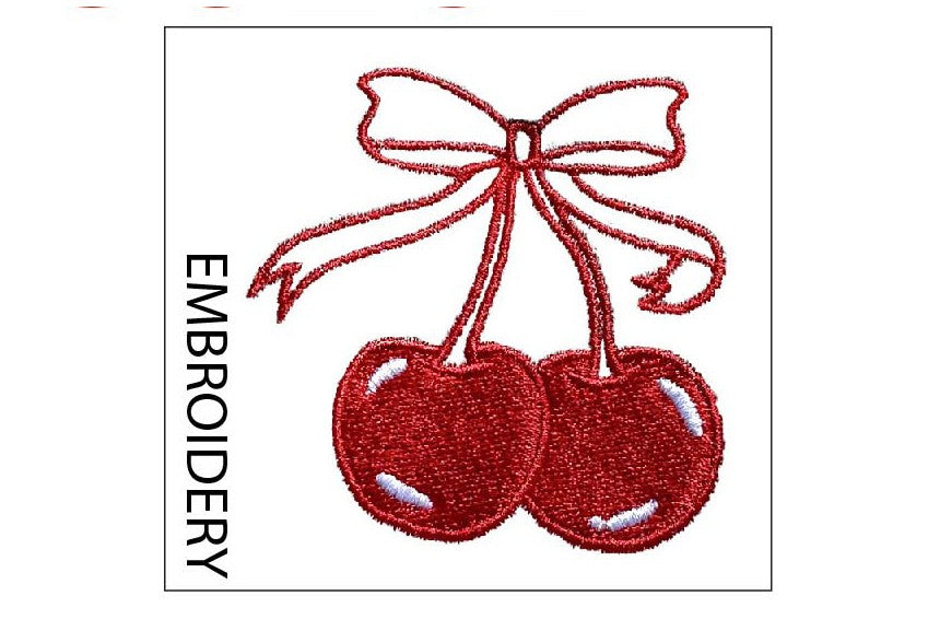 Reflex- Women Crewneck Bow Cherry All Over Emb- T980