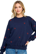 Reflex- Sudadera Cuello Redondo Lazo Cerezas Estampado Completo- T980