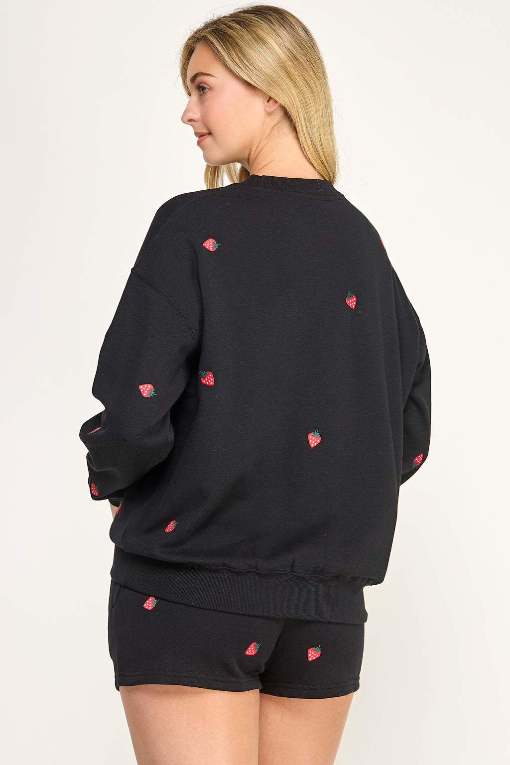 Reflex- Women Crewneck Strawberry All Over Emb- T2032