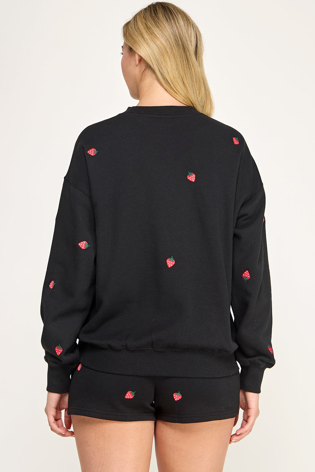 Reflex- Women Crewneck Strawberry All Over Emb- T2032