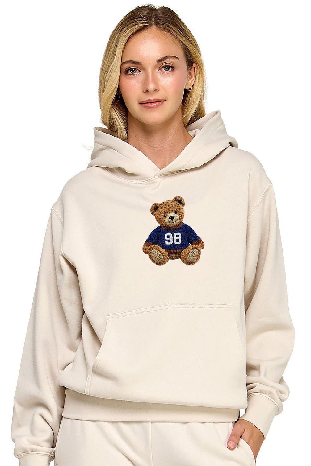 Reflex- Women Fit Pullover Chenille Bear Patch- JU2045