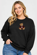 Reflex - Women's [Plus] Fleece Relaxed Fit Sweatshirt With Bear Chenille Patch - T2049B