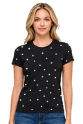 Reflex - Women's Basic Short Sleeve Babe Polka Dot T-shirt - S129