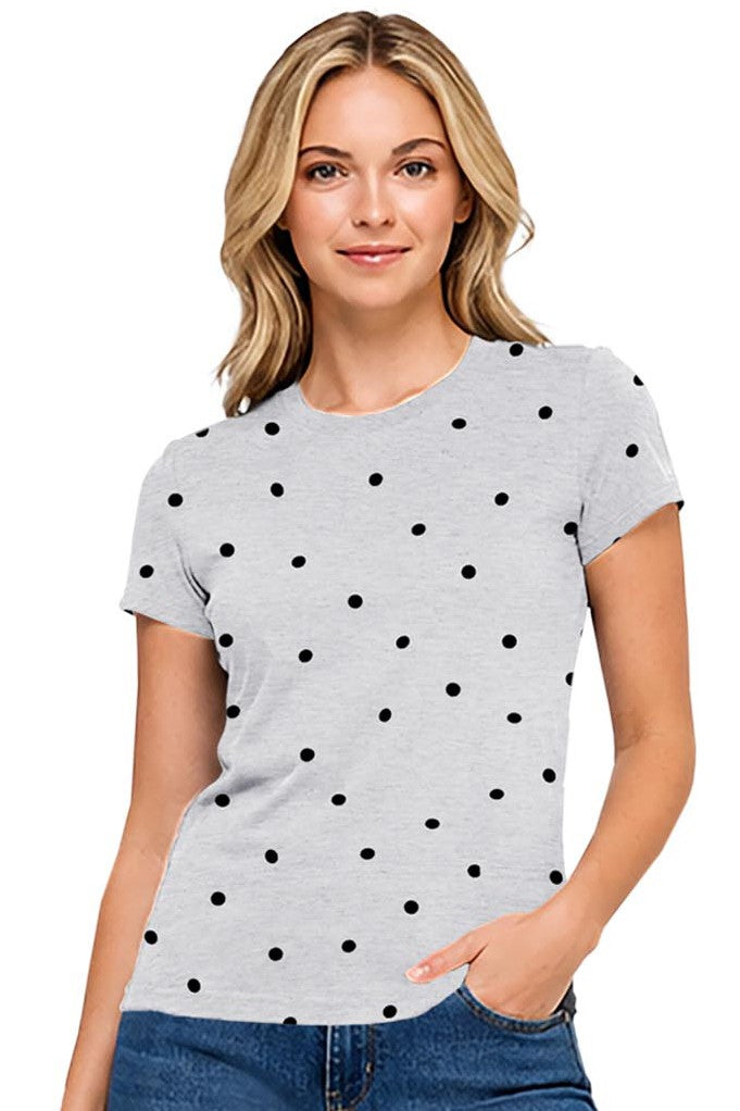 Reflex - Women's Basic Short Sleeve Babe Polka Dot T-shirt - S129