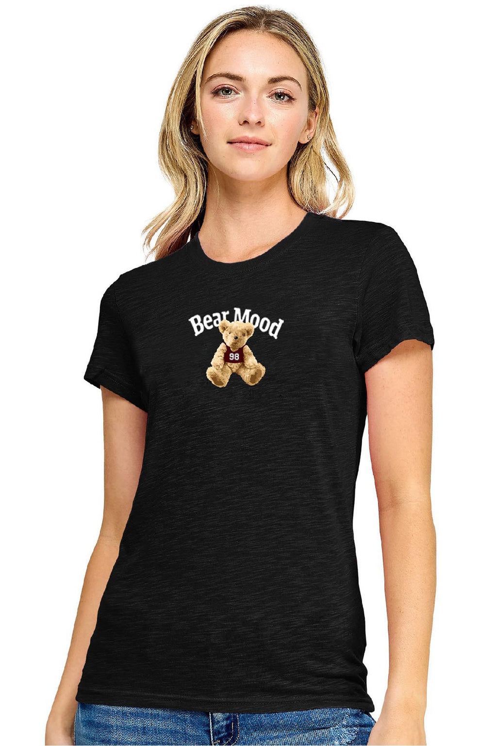 Reflex - Women's Basic Short Sleeve T-shirt With Bear Print - S161