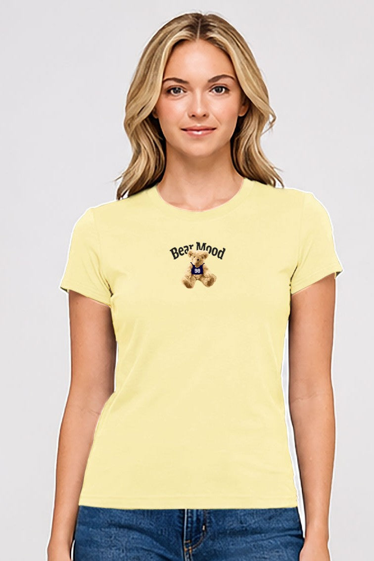 Reflex - Women's Basic Short Sleeve T-shirt With Bear Print - S161