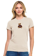 Reflex - Women's Basic Short Sleeve T-shirt With Bear Chenille Patch - S234