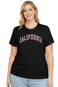 Reflex - Women's [Plus Size] Basic Short Sleeve T-shirt With California Embroidery - S021B