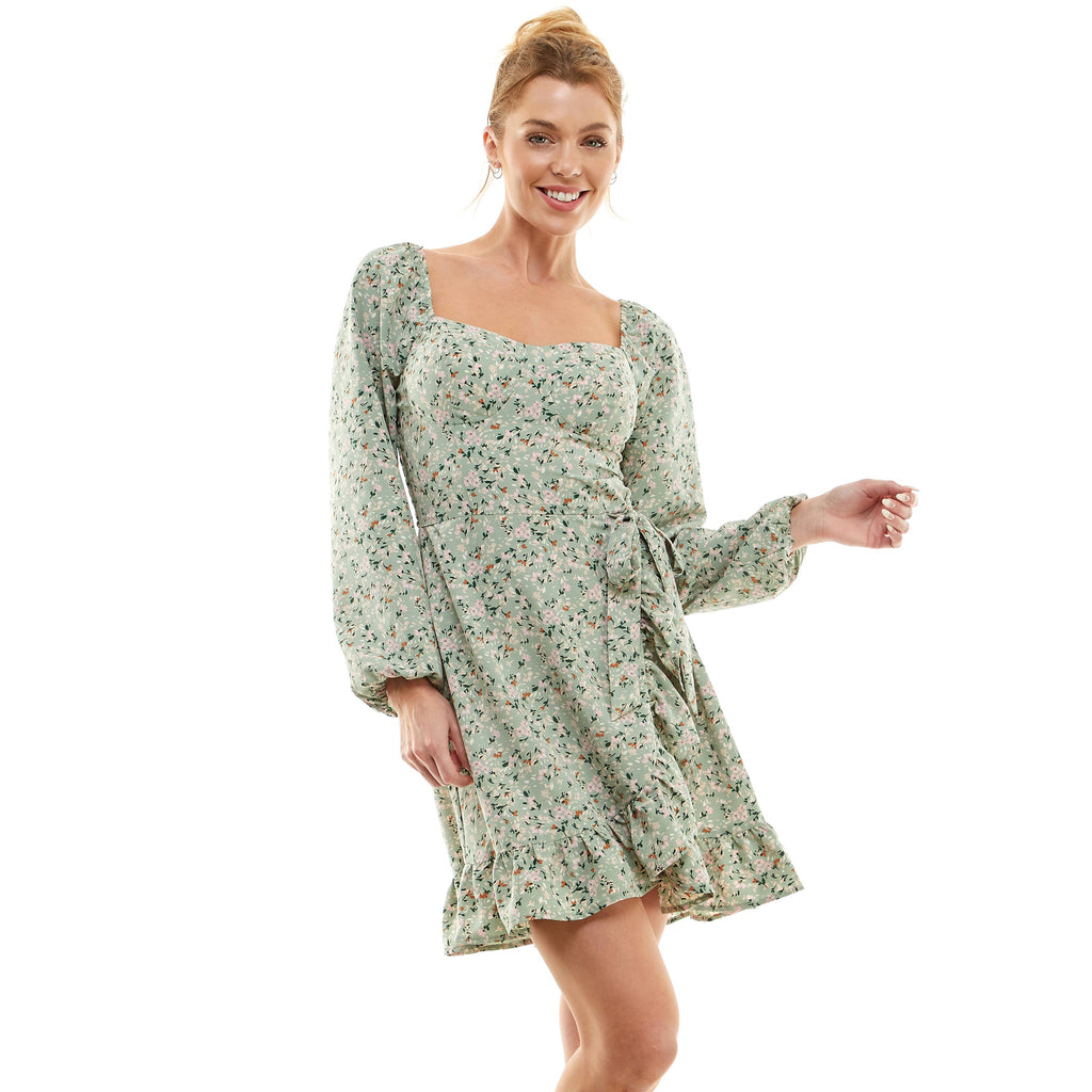 Colección Winslow - Vestido cruzado con corsé Wildflower Whisper para mujer - A468254B72