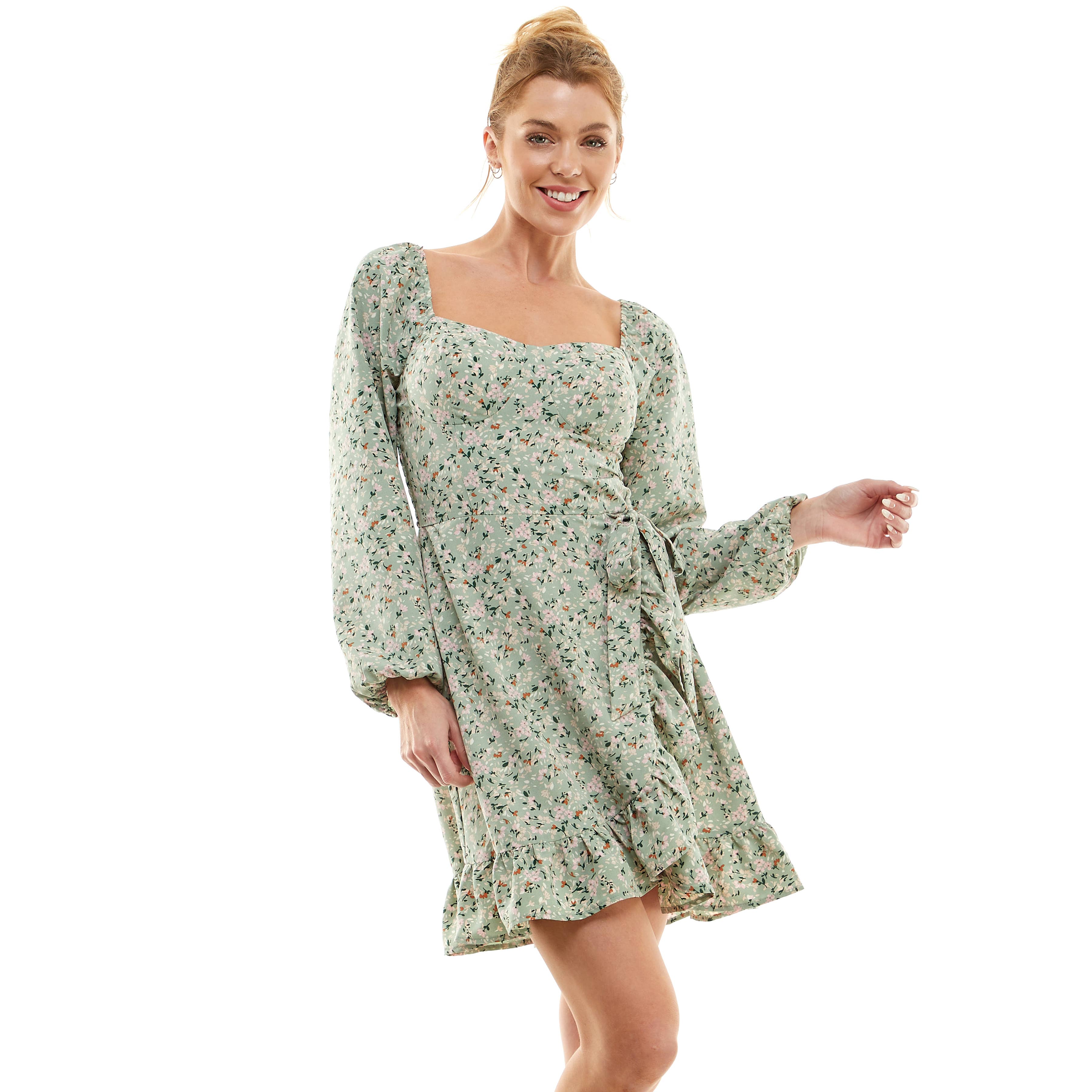 Colección Winslow - Vestido cruzado con corsé Wildflower Whisper para mujer - A468254B72