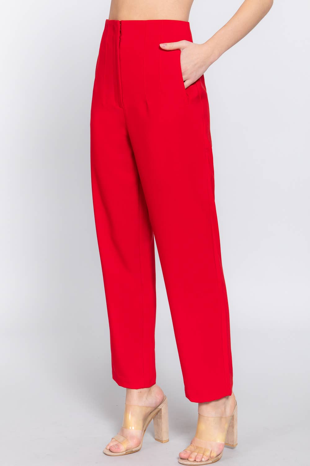 Active USA - Pantalón Largo de Cintura Alta con Pliegues - P13839
