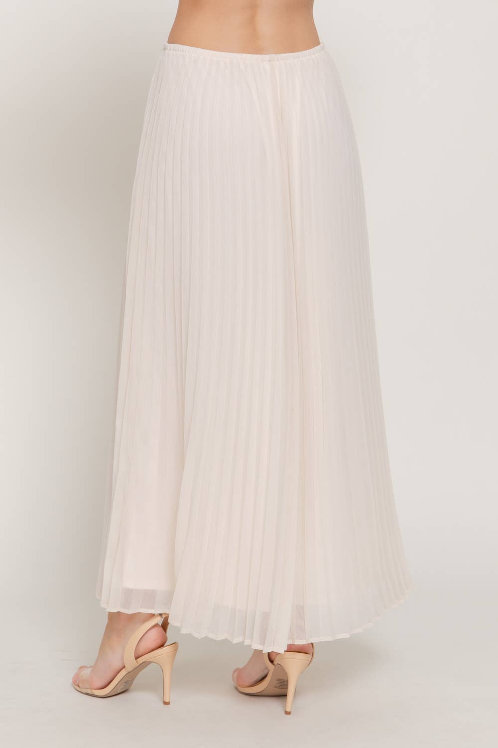 Active USA - Falda larga de gasa con detalle plisado para mujer - S15058